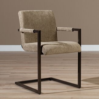 Velvet eetkamerstoel Lio taupe