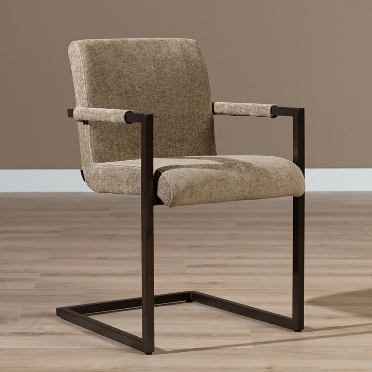 Velvet eetkamerstoel Lio taupe