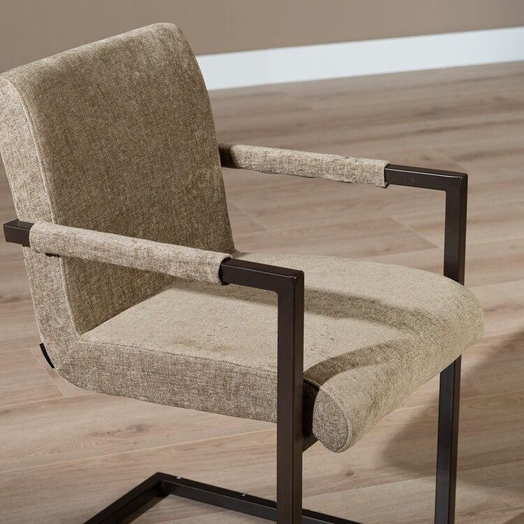 Velvet eetkamerstoel Lio taupe