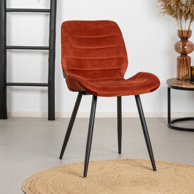 Velvet eetkamerstoel Toby koper