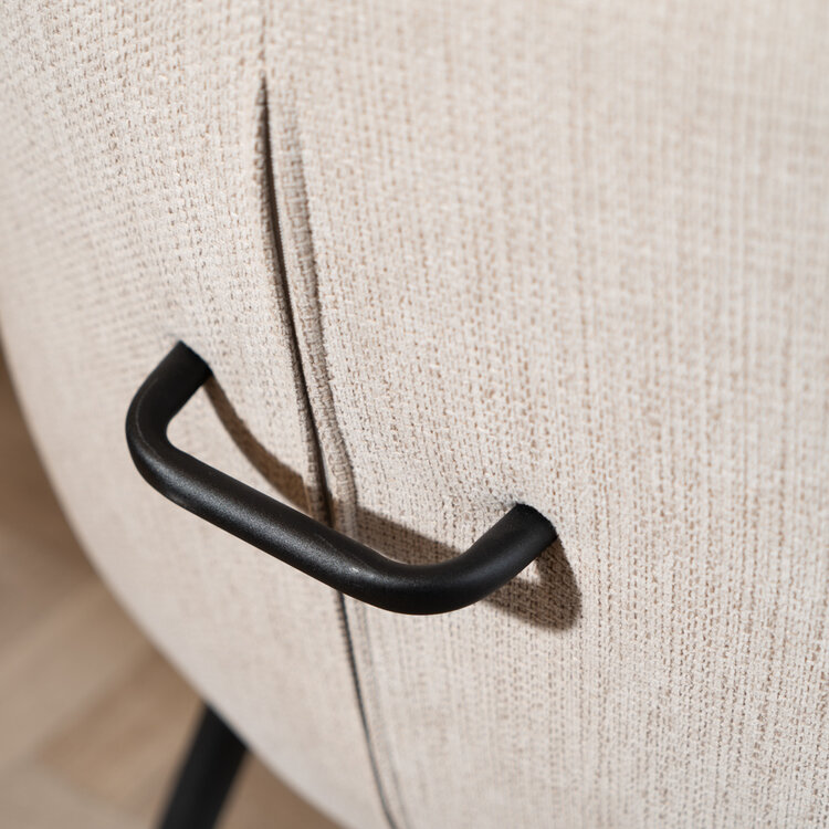 Scandinavische eetkamerstoel Lars beige gerecyclede stof