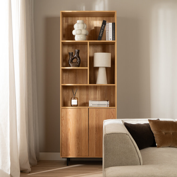 Wandkast Bradley blank eiken 80x220 cm