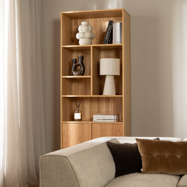 Wandkast Bradley blank eiken 80x220 cm