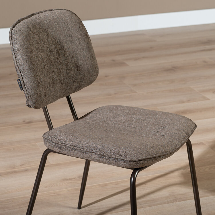 Velvet eetkamerstoel Javi bruin