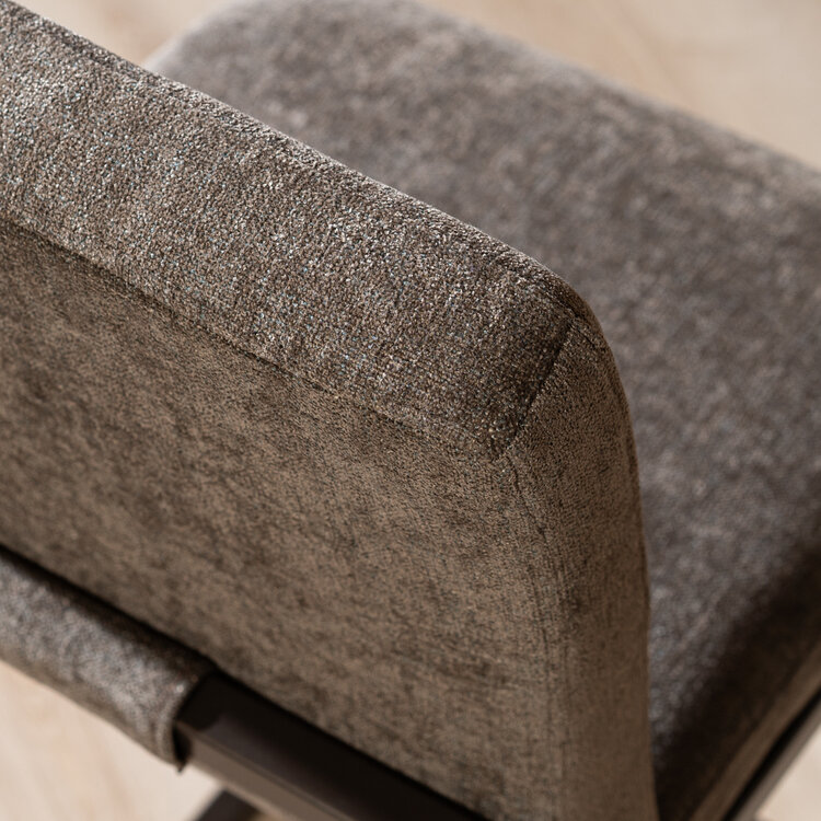 Velvet barkruk Lio bruin 70 cm