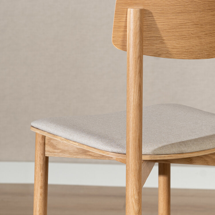 Scandinavische barkruk Inez naturel eiken/ off white 70 cm