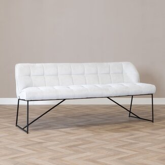 Scandinavische eetkamerbank Jelle off white 185 cm