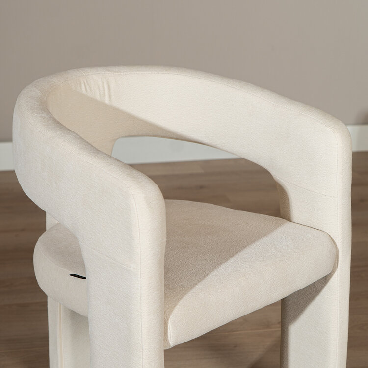Scandinavische eetkamerstoel Bibi chenille off white