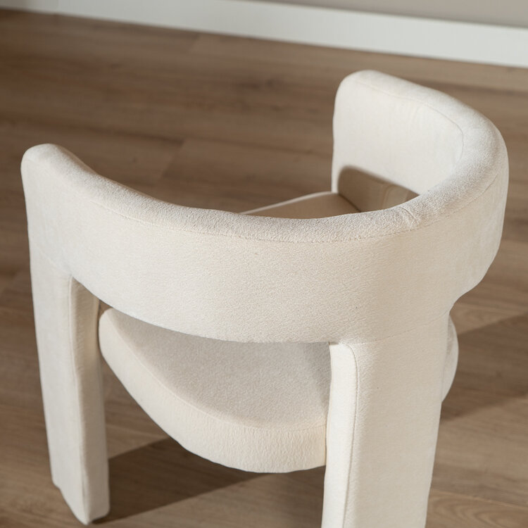 Scandinavische eetkamerstoel Bibi chenille off white