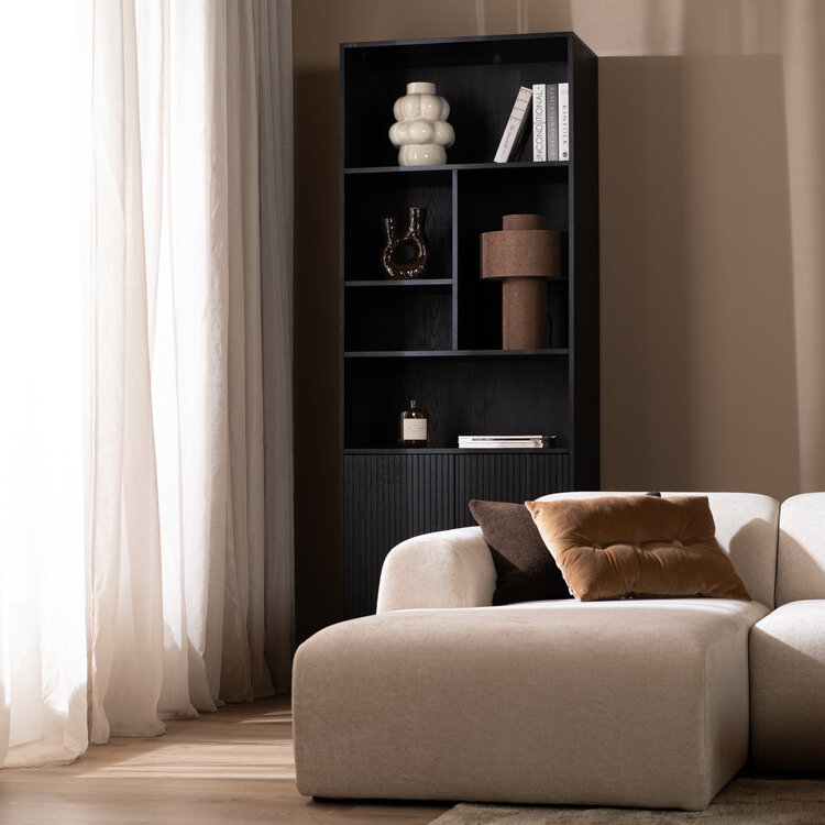 Wandkast Bradley zwart eiken 80x220 cm