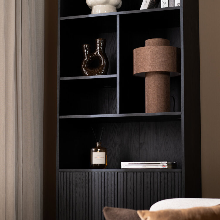 Wandkast Bradley zwart eiken 80x220 cm