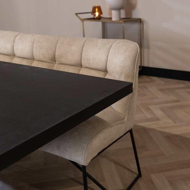 Scandinavische eetkamerbank Jelle taupe 155 cm