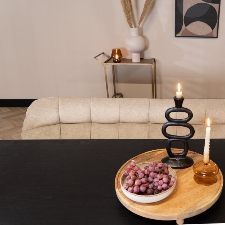 Scandinavische eetkamerbank Jelle taupe 220 cm