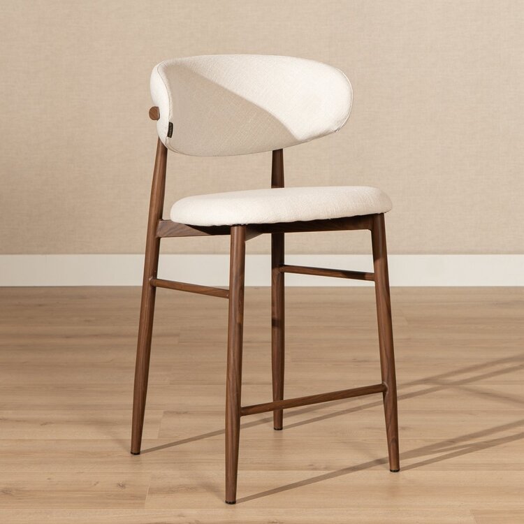 Barkruk Lara linnen off white 65 cm