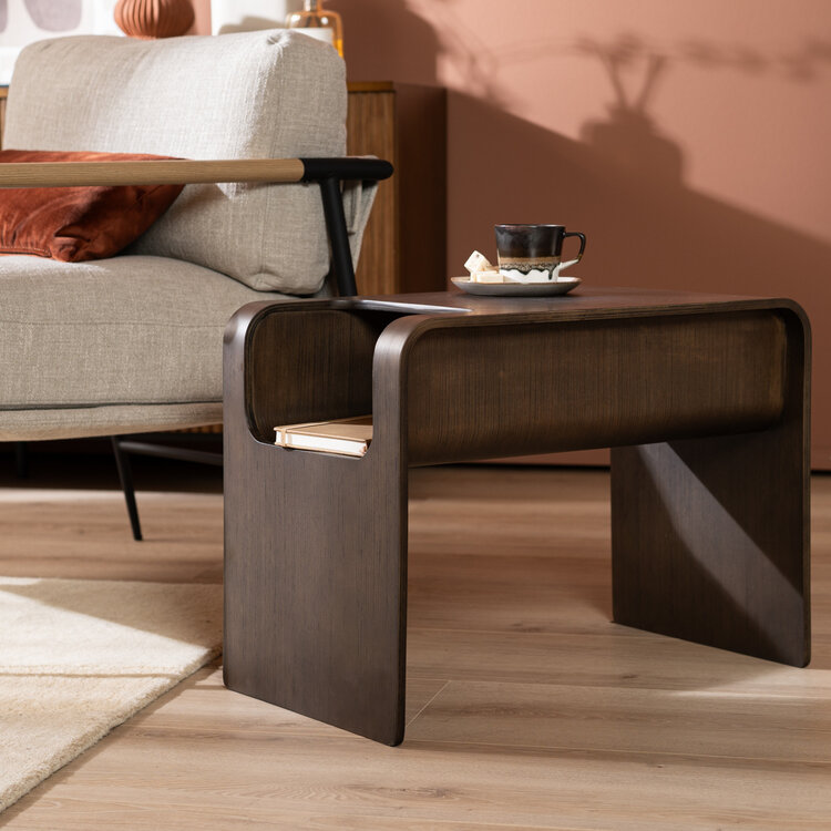 Scandinavische bijzettafel/salontafel Isla 60x35x45 walnoot