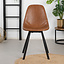 Industriële eetkamerstoel Logan cognac eco-leer