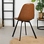 Industriële eetkamerstoel Logan cognac eco-leer