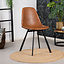 Industriële eetkamerstoel Logan cognac eco-leer