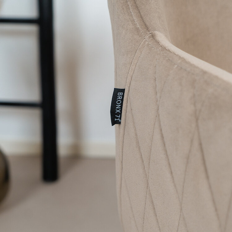 Velvet eetkamerstoel Furtado draaibaar taupe