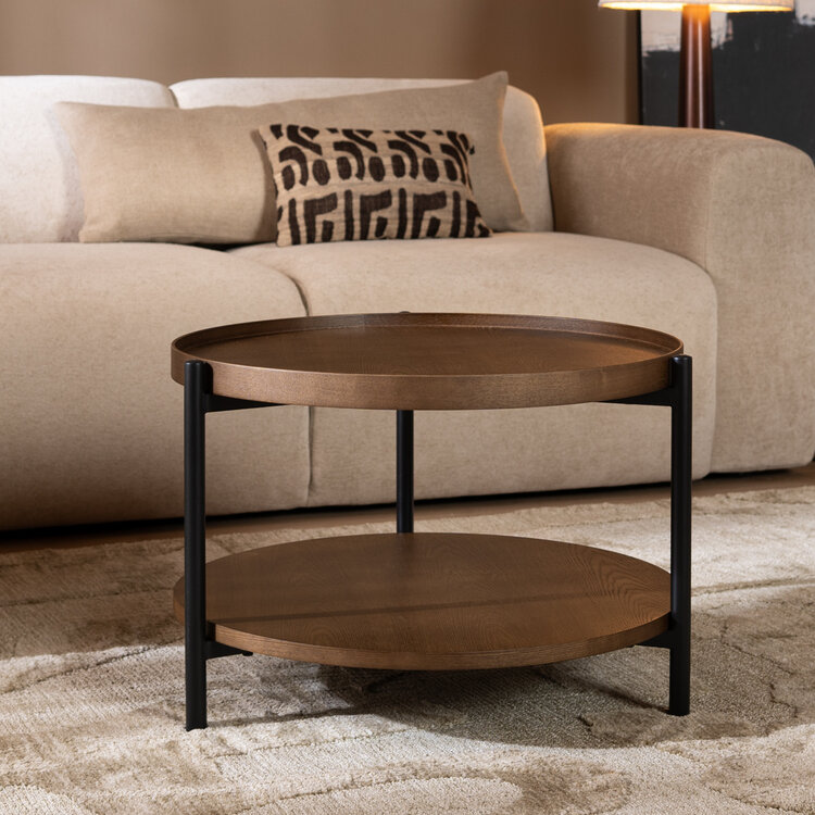 Salontafel Rio Ø58 cm rustiek eiken