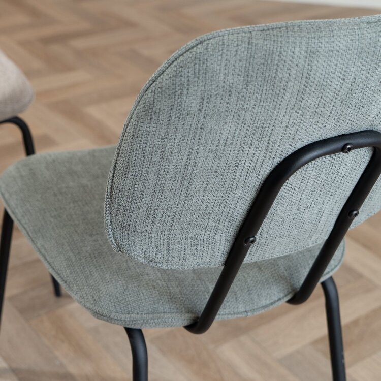 Scandinavische eetkamerstoel Ivar gerecyclede stof groen