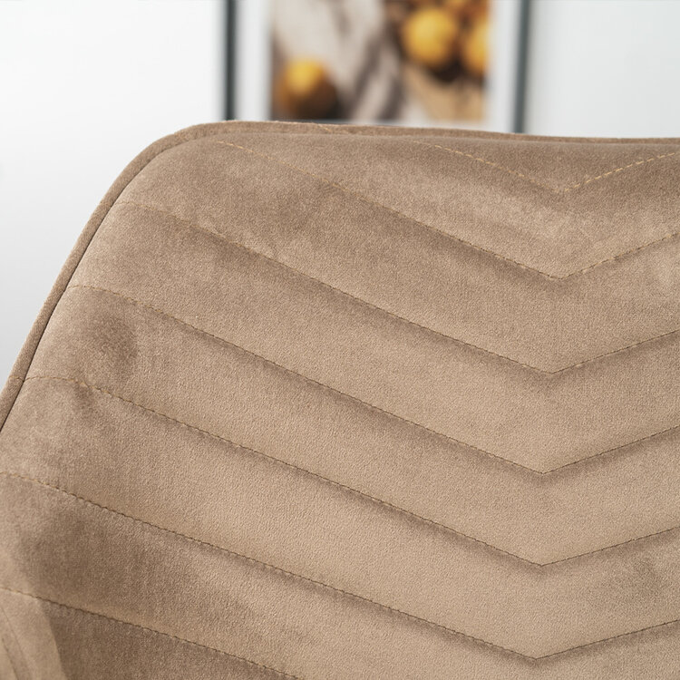 Velvet barkruk Fiona taupe 65-78 cm