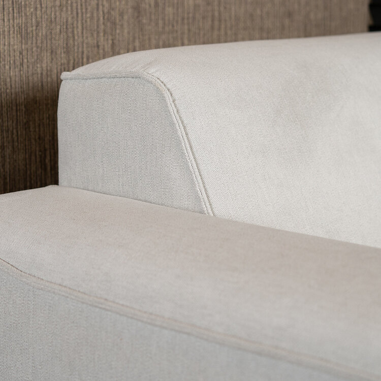 Scandinavische hoekbank Vegas off white stof gemêleerd links/rechts