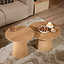 Salontafels Ash set van 2 Ø50 en Ø62 cm blank eiken