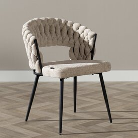Eetkamerstoel Braid chenille beige