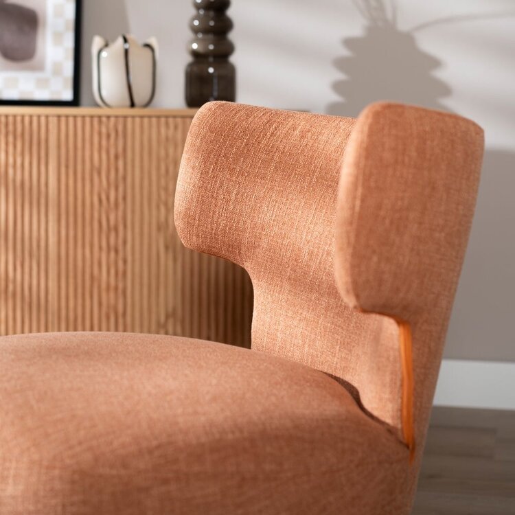 Fauteuil Metro draaibaar linnen koper