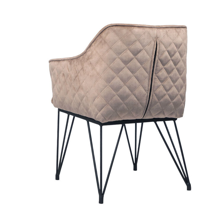 Velvet eetkamerstoel Jayron taupe