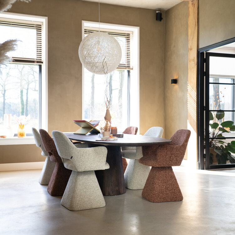 Eetkamerstoel Josh draaibaar chenille beige