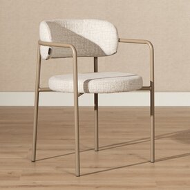 Eetkamerstoel Nicky gemêleerde stof beige