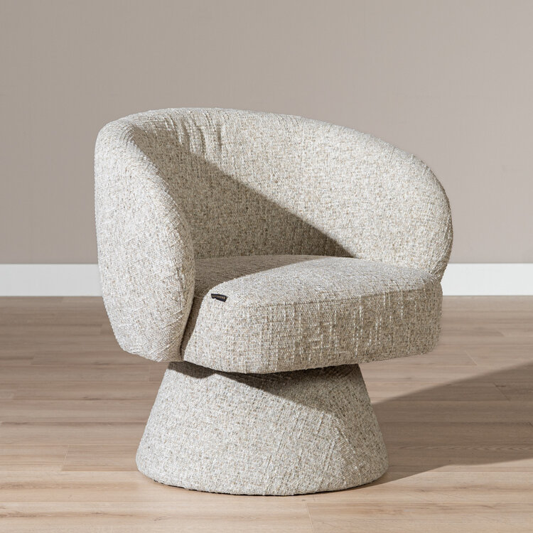 Fauteuil Lenn draaibaar chenille taupe