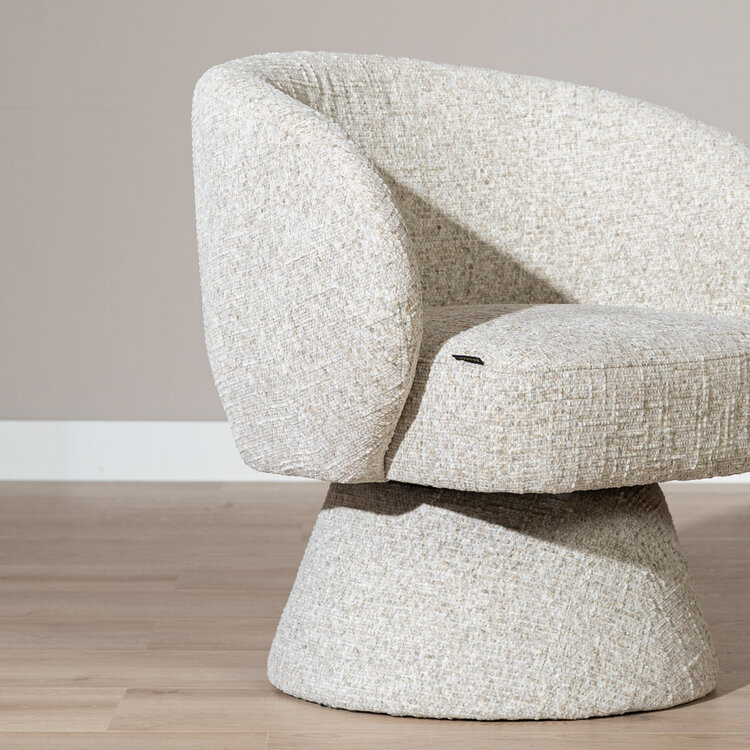 Fauteuil Lenn draaibaar chenille taupe