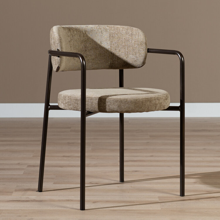 Velvet eetkamerstoel Gio taupe