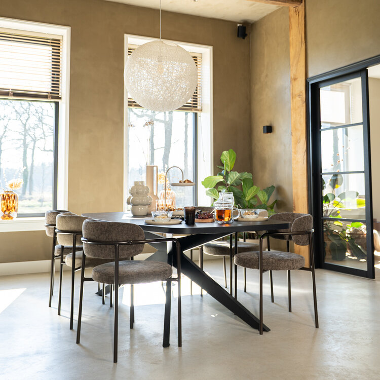 Velvet eetkamerstoel Gio taupe