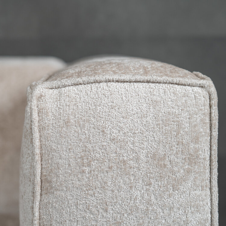 3-zits bank Memphis stof chenille wit/beige