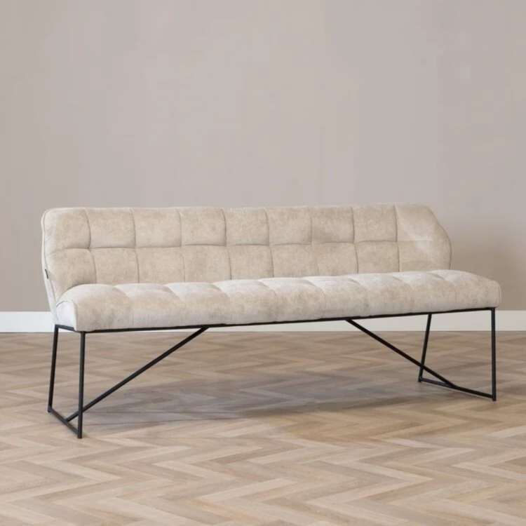 Scandinavische eetkamerbank Jelle taupe 220 cm