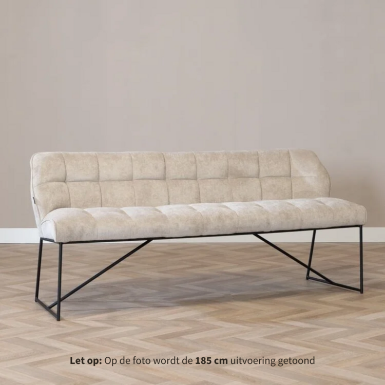 Scandinavische eetkamerbank Jelle taupe 220 cm
