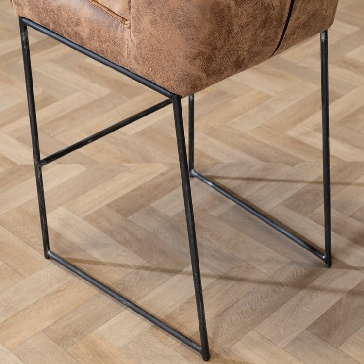 Industriële barkruk Abel cognac 82 cm