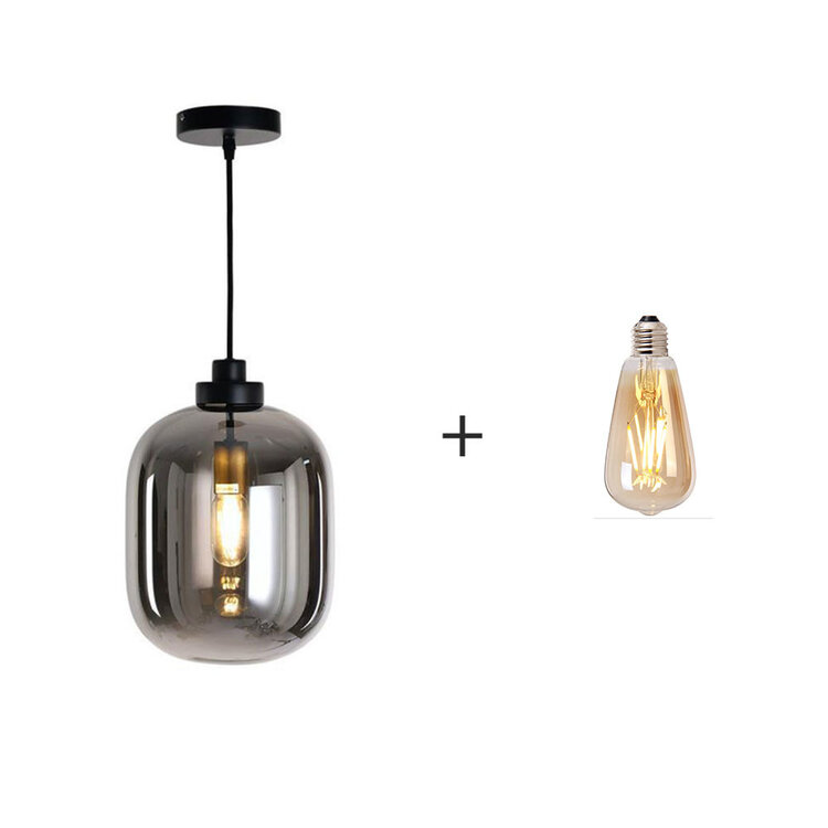 Hanglamp Smoke 30 cm 1-lichts glas met 1 LED lichtbron