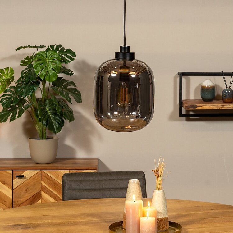 Hanglamp Smoke 30 cm 1-lichts glas met 1 LED lichtbron