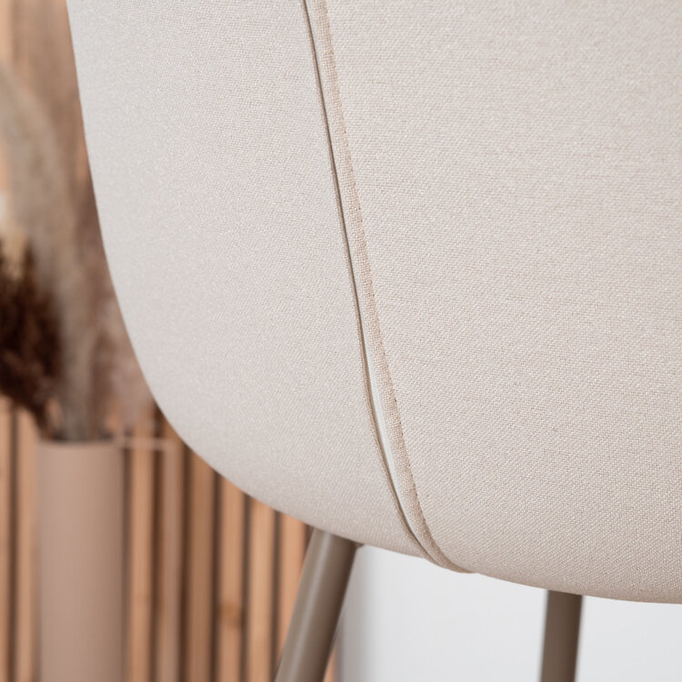 Scandinavische barkruk Maud gerecyclede stof off white 74 cm