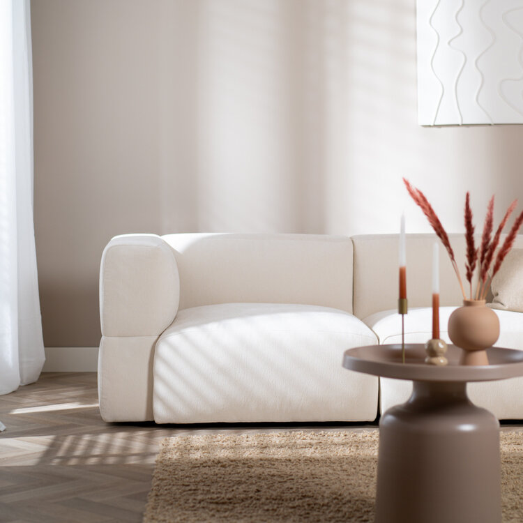 Scandinavische hoekbank Karla off white rechts 3-zits