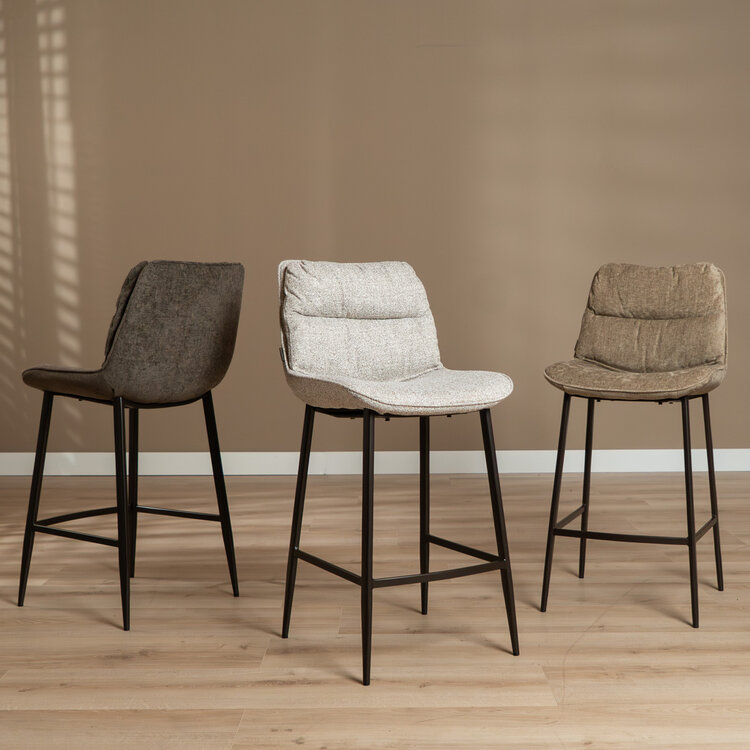 Velvet barkruk Trevi taupe 68 cm