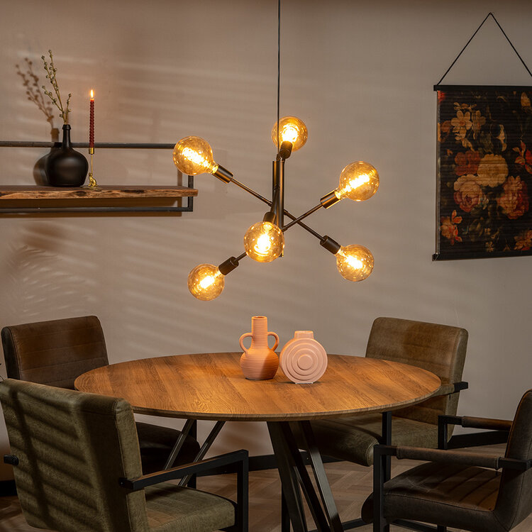 Hanglamp Harvey 6-lichts zwart