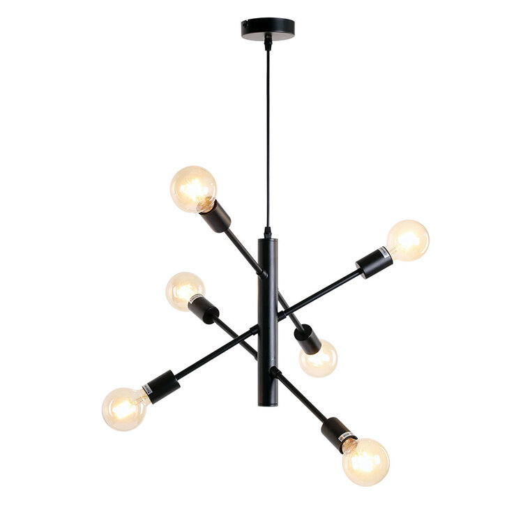 Hanglamp Harvey 6-lichts zwart