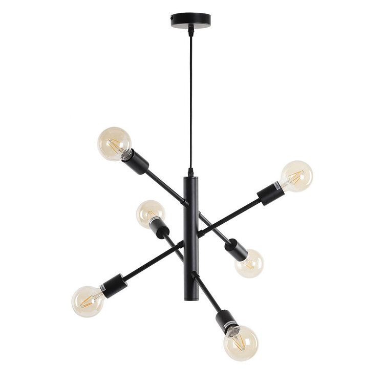 Hanglamp Harvey 6-lichts zwart