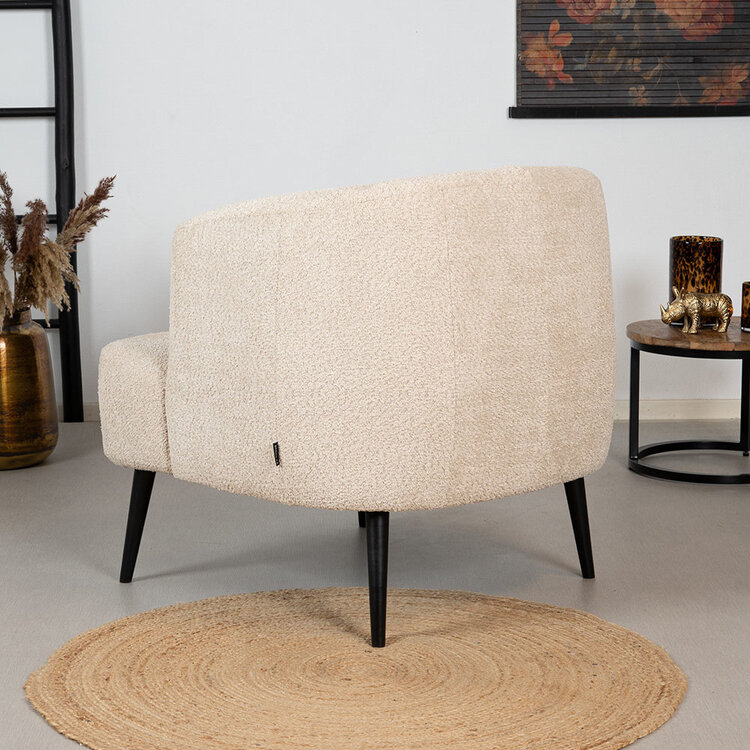 Teddy bouclé fauteuil Nora beige